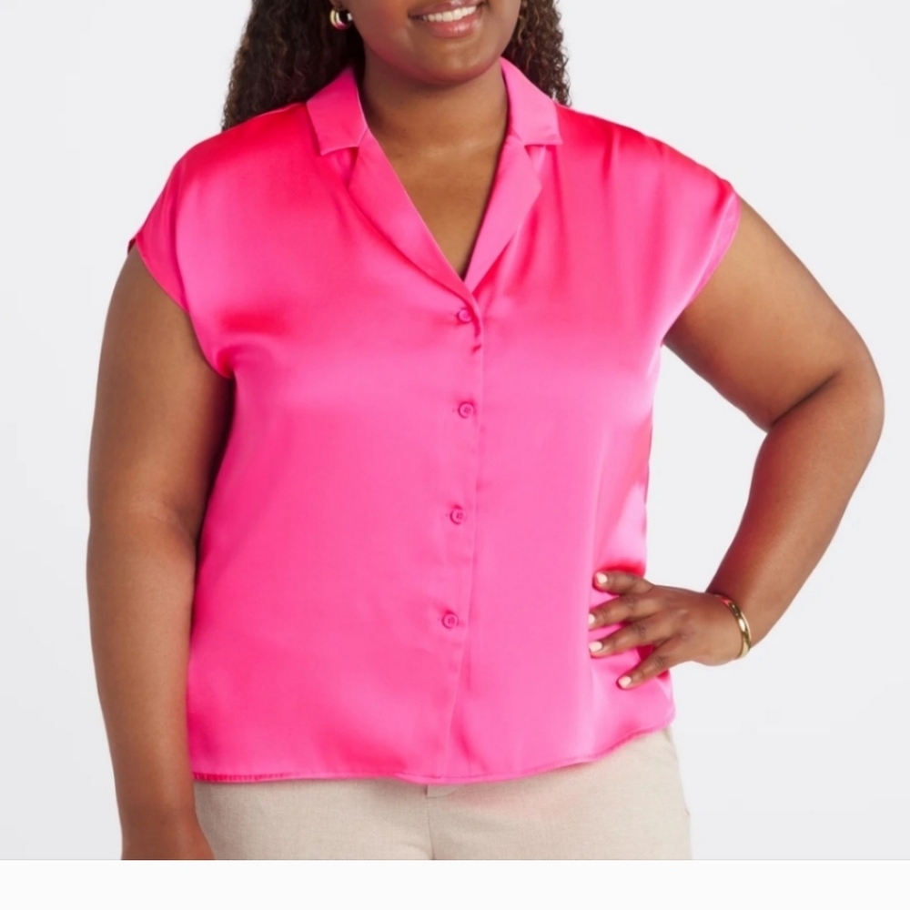 Vince Camuto Women's Plus size Silk Top